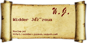 Widder Józsua névjegykártya